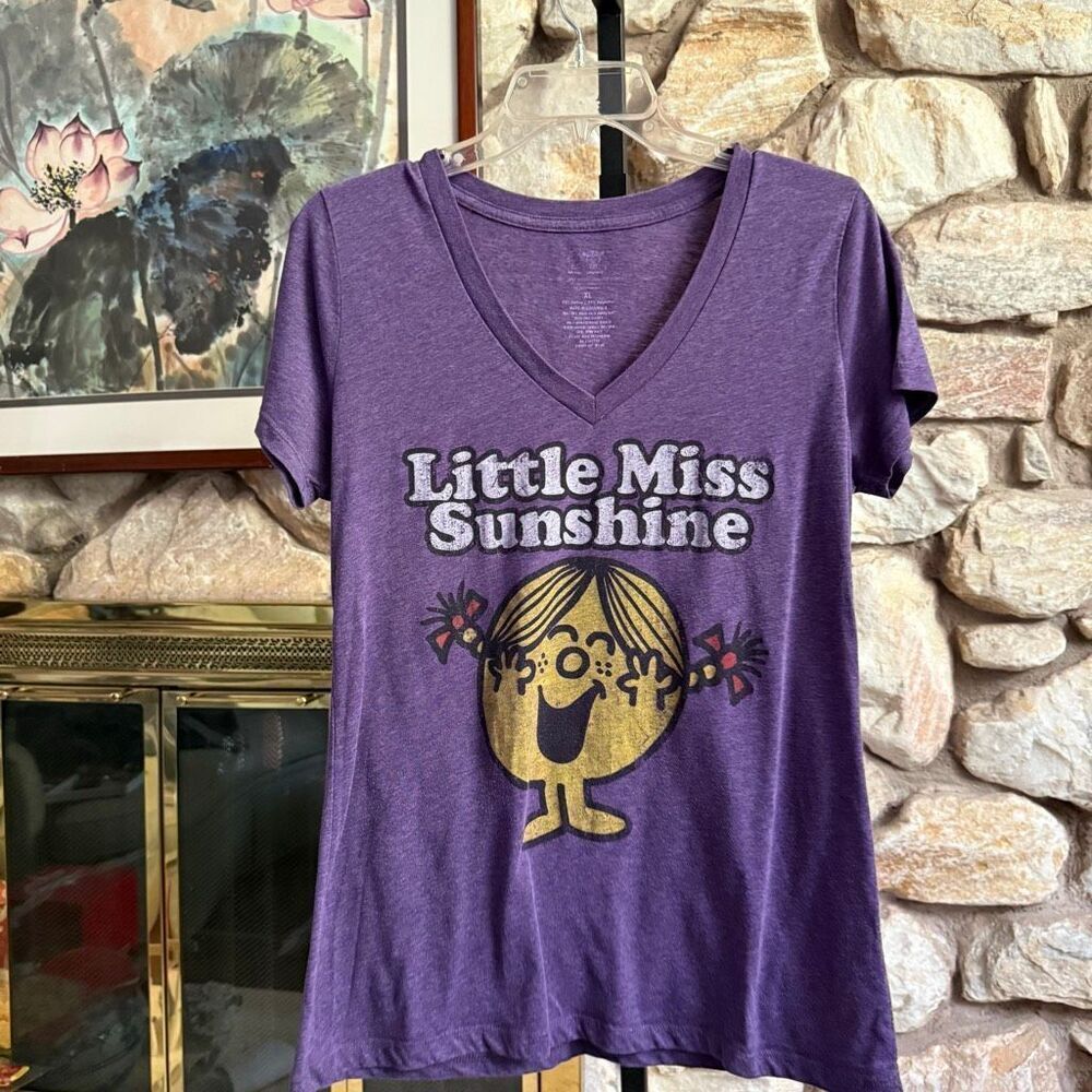 Little Miss Bossy T shirt baby tee v neck Size xl y2k